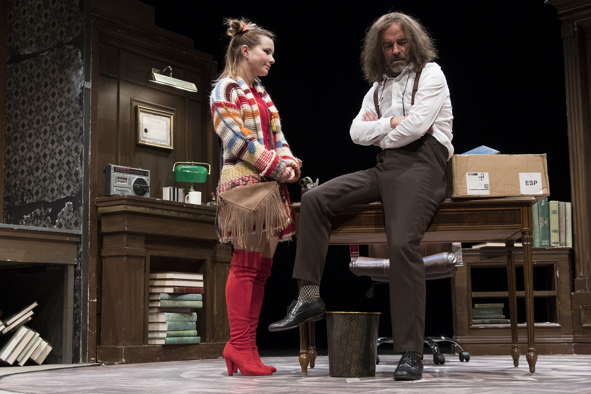 Un momento de la obra de teatro 'Rita, arrastoan sartzen'