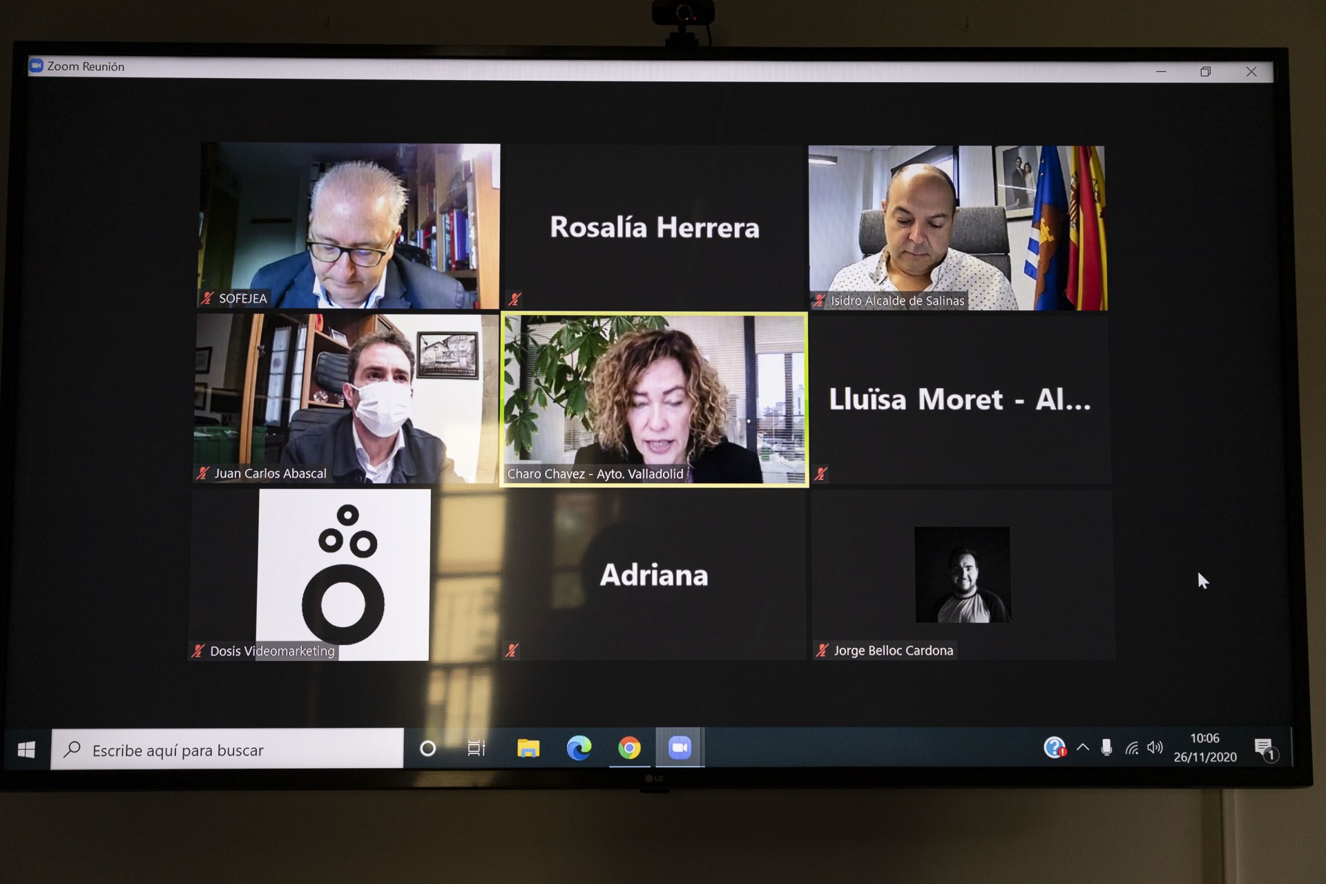 Vista de la pantalla del ordenador