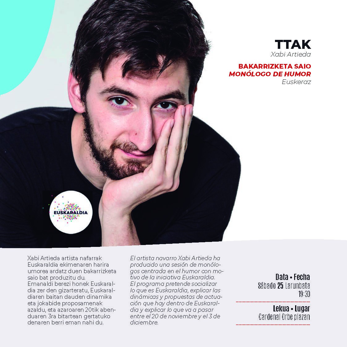 Xabi Artieda eta Ttak ikuskizunaren fitxa