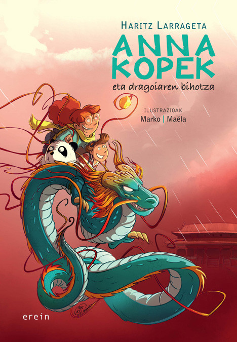 Portada del libro Anna Kopek eta dragoiaren bihotza