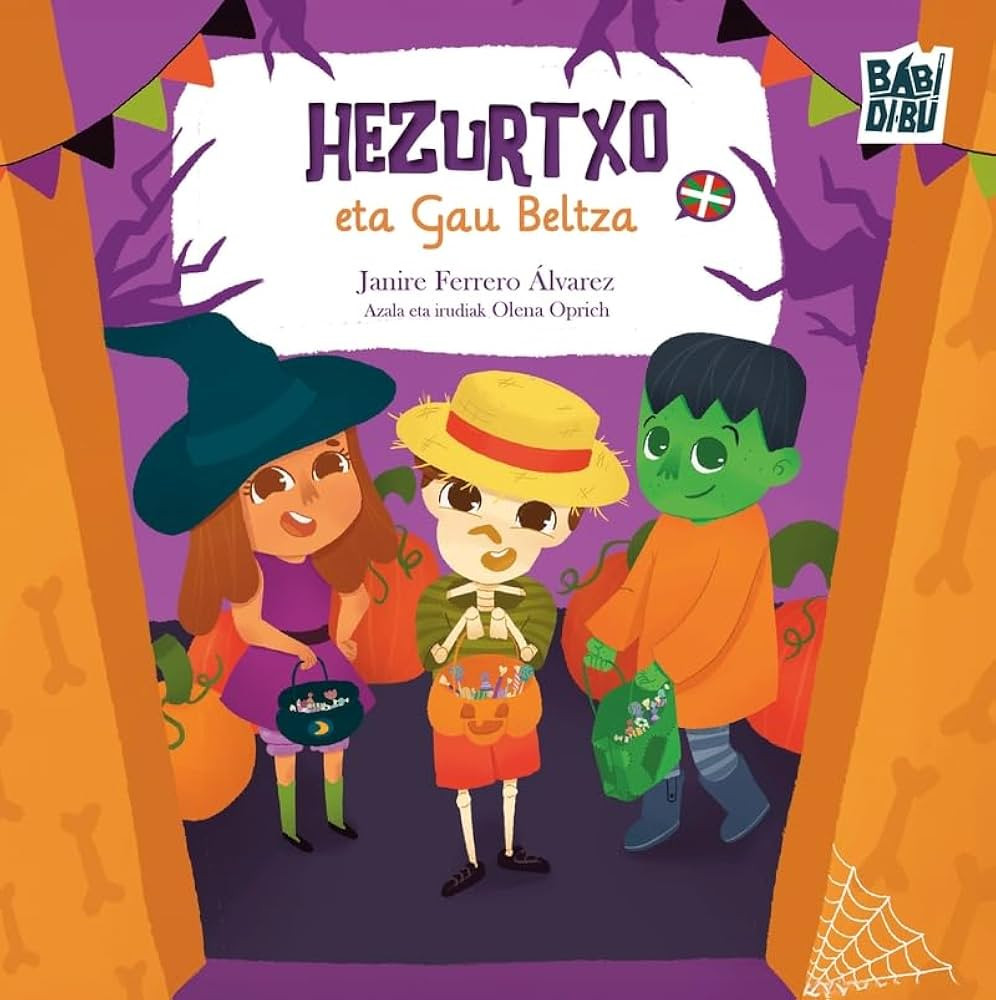 Hezurtxo eta gau beltza haur liburuaren azala